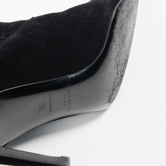 Saint Laurent Black Suede Ankle Boots - Picture 5 of 8
